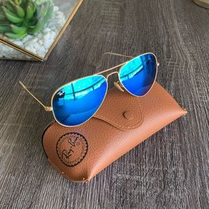 RAY-BAN blue and gold aviators